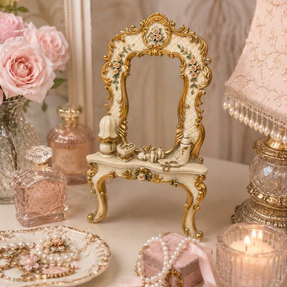 Unbranded Other - Vintage Vanity Picture Frame with Mini Lamp & Perfume – 3x5